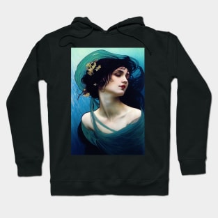 The Nereid - Vintage, Mucha, Gilded Age Hoodie